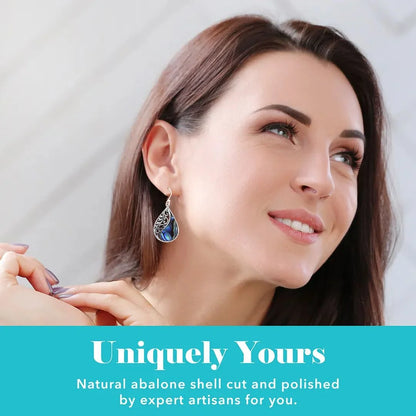 Abalone Shell Earrings for Women – Boho Beach Style in 925 Sterling Silver