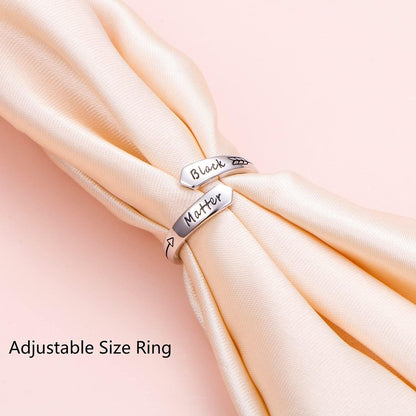 Inspirational Adjustable Ring for Women – 925 Sterling Silver Spiral Wrap &quot;I Am Enough / Keep Going&quot; Engraved Encouragement Jewelry