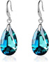 Austrian Crystal Teardrop Dangle Hook Earrings for Women – 14K Gold Plated, Hypoallergenic Jewelry