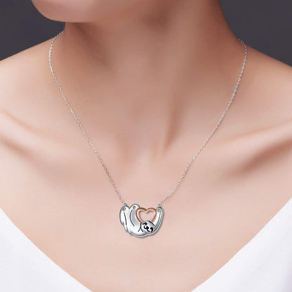 925 Sterling Silver Cute Animal Sloth Jewelry Set – Heart Earrings, Bracelet, Ring &amp; Pendant Necklace Gift for Women &amp; Teens