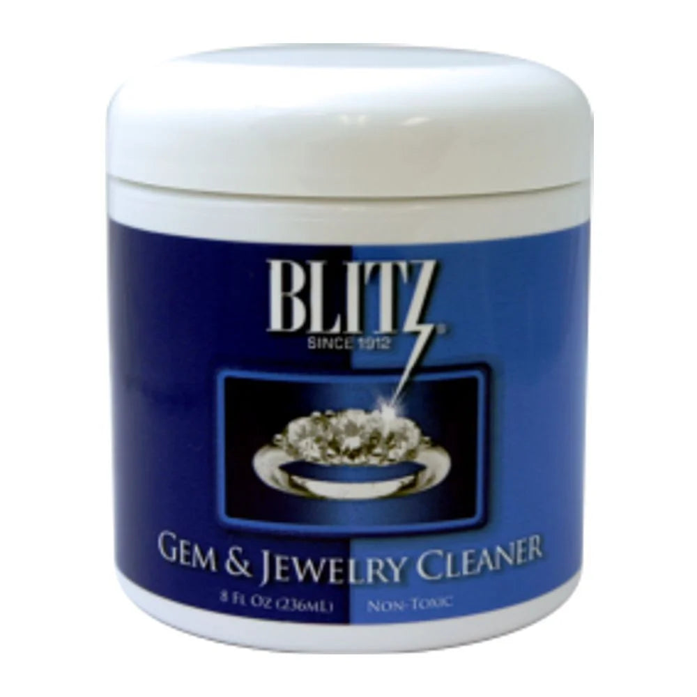 Gem &amp; Jewelry Cleaner with Basket &amp; Brush -  8 Fluid Ounces