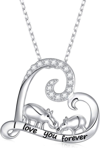 Forever Love Heart Pendant Necklace – S925 Sterling Silver