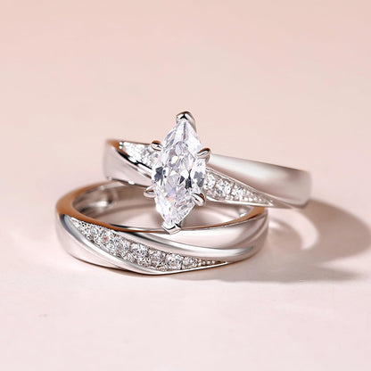 Bridal Wedding &amp; Engagement Ring Set for Women – 925 Sterling Silver with 1.6Ct Center Stone + 0.32Ct Side Accents