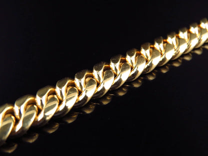 10K Solid Yellow Gold Miami Cuban Link Bracelet for Men – 8.5 Inch, 9mm Wide