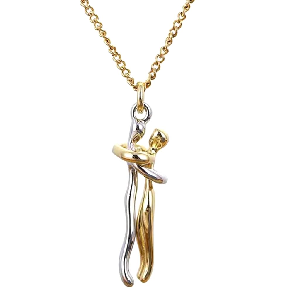 Embrace Forever Necklace – Adjustable Hugging Couple Pendant for Lovers, Romantic Gift for Him or Her