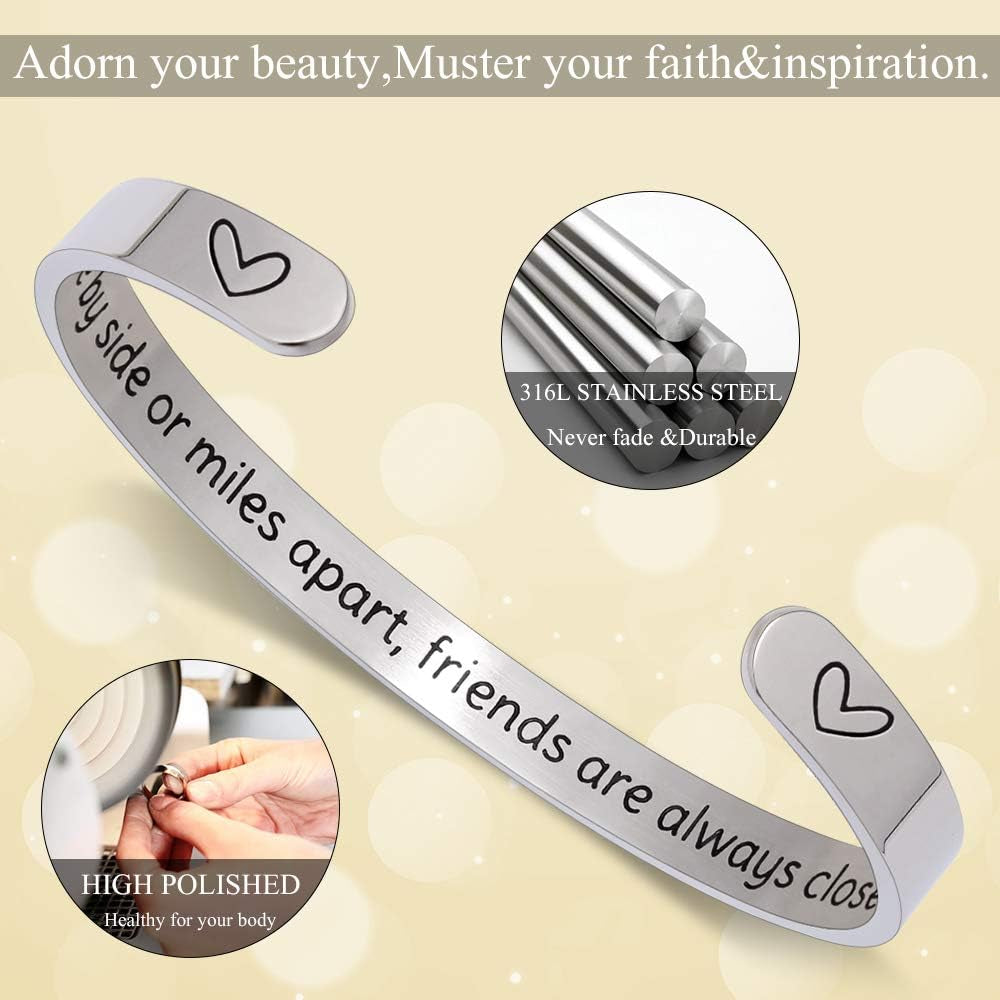 Inspirational Cuff Bracelet Bangle for Women &amp; Teen Girls – Motivational Quote Jewelry, Birthday &amp; Friendship Gift for Her, Mom