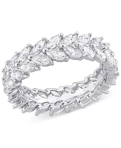Moissanite Marquise Eternity Band (4-1/5 Ct. T.W.) in Sterling Silver