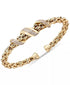 Diamond Pavé Twist Pyramid Link Cuff Bracelet – 5/8 Ct. T.W., 14K Gold-Plated Sterling Silver
