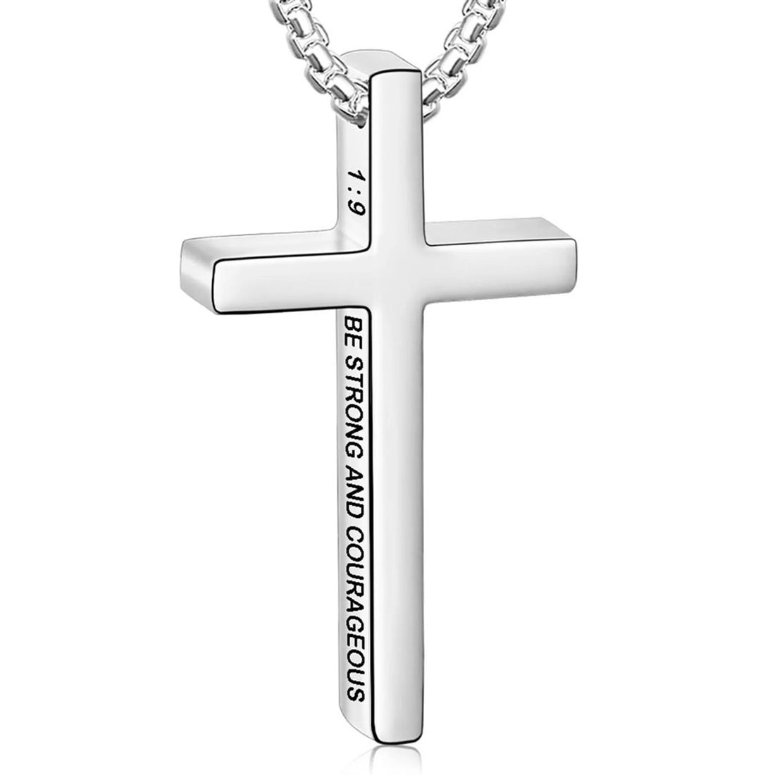 Silver Cross Necklace for Men &amp; Boys – Stainless Steel Pendant Chain, Christian Religious Jewelry Gift