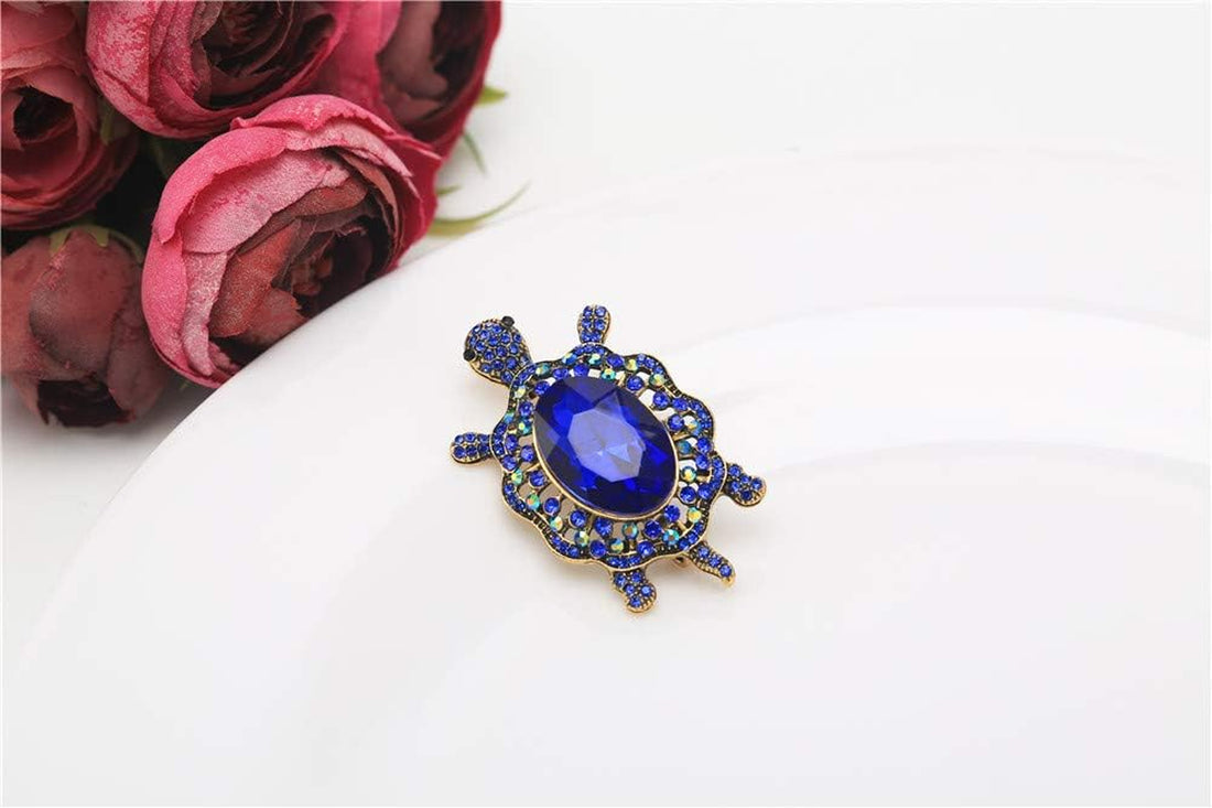 Women’s Crystal Big Turtle Pin Brooch – Decorative Animal Jewelry for Girls &amp; Women