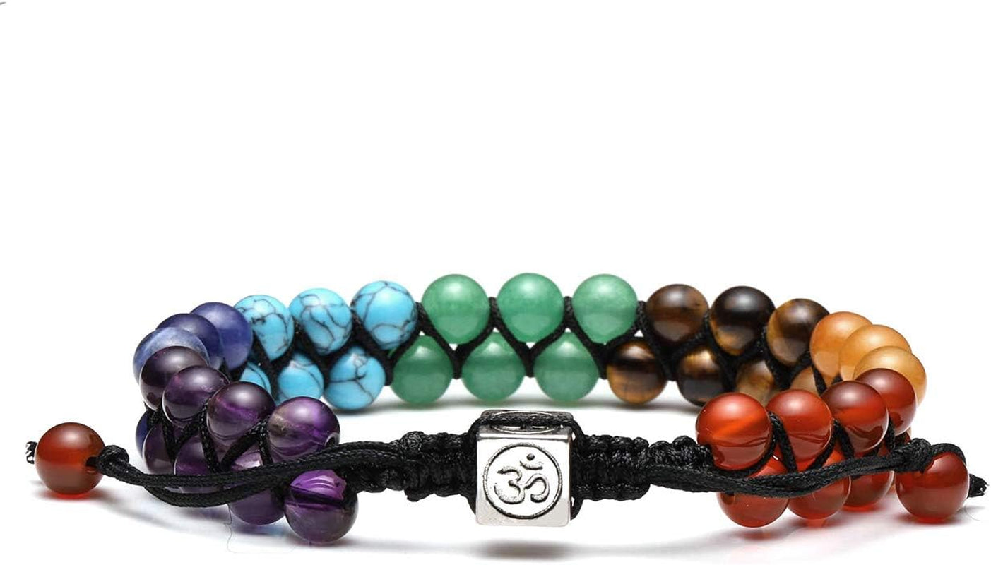 7-Chakra Healing Crystal Bead Bracelet – Yoga, Meditation, and Energy Stone Bracelet for Men &amp; Women