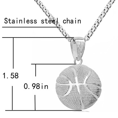 🏀 Christmas Deals – Basketball Pendant Necklace Stainless Steel Hollow Ball Sports Jewelry Gift for Men, Women &amp; Teens