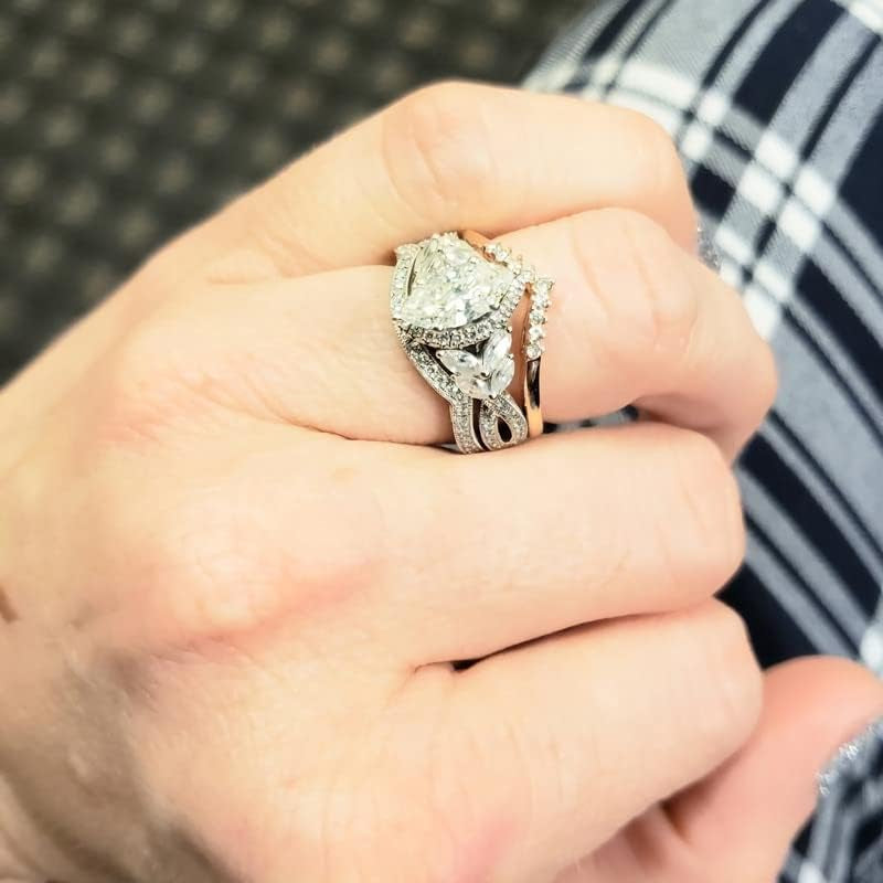 1.38 Carat Moissanite Engagement Ring – Platinum Plated 925 Sterling Silver Ring for Women | Brilliant Cut Solitaire Statement Ring