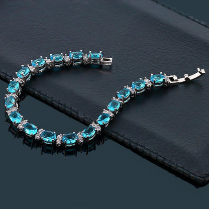 20.00 Ct Oval &amp; Round Cubic Zirconia Tennis Bracelet – 7” for Women