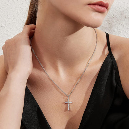Infinity Cross Necklace for Women &amp; Men – Sterling Silver Tone Religious Pendant – Christian Faith Jewelry Gift