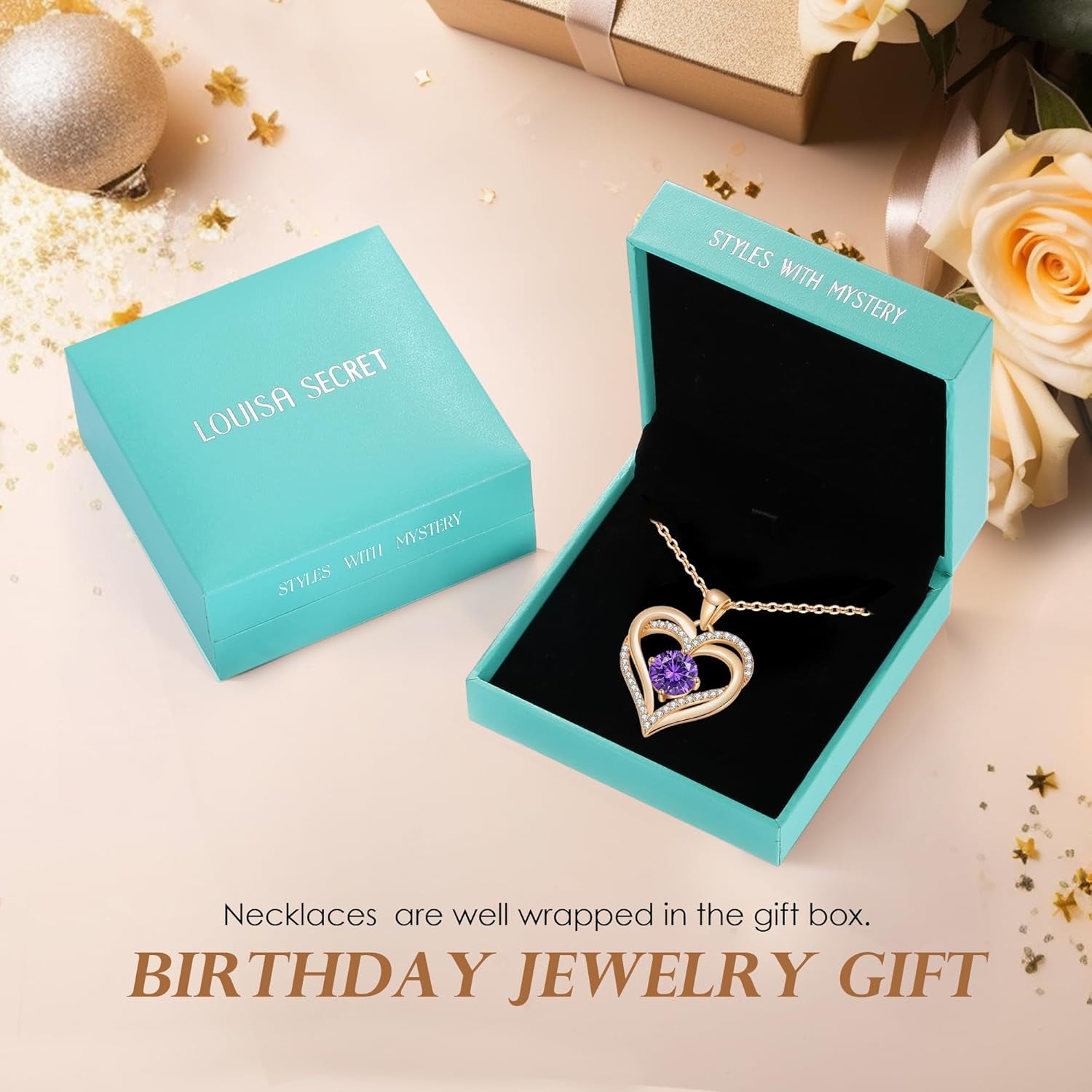 925 Sterling Silver Love Heart Birthstone Necklace for Women – Personalized Pendant Jewelry Gift for Wife, Mom, or Her – Birthday, Anniversary, or Mother’s Day