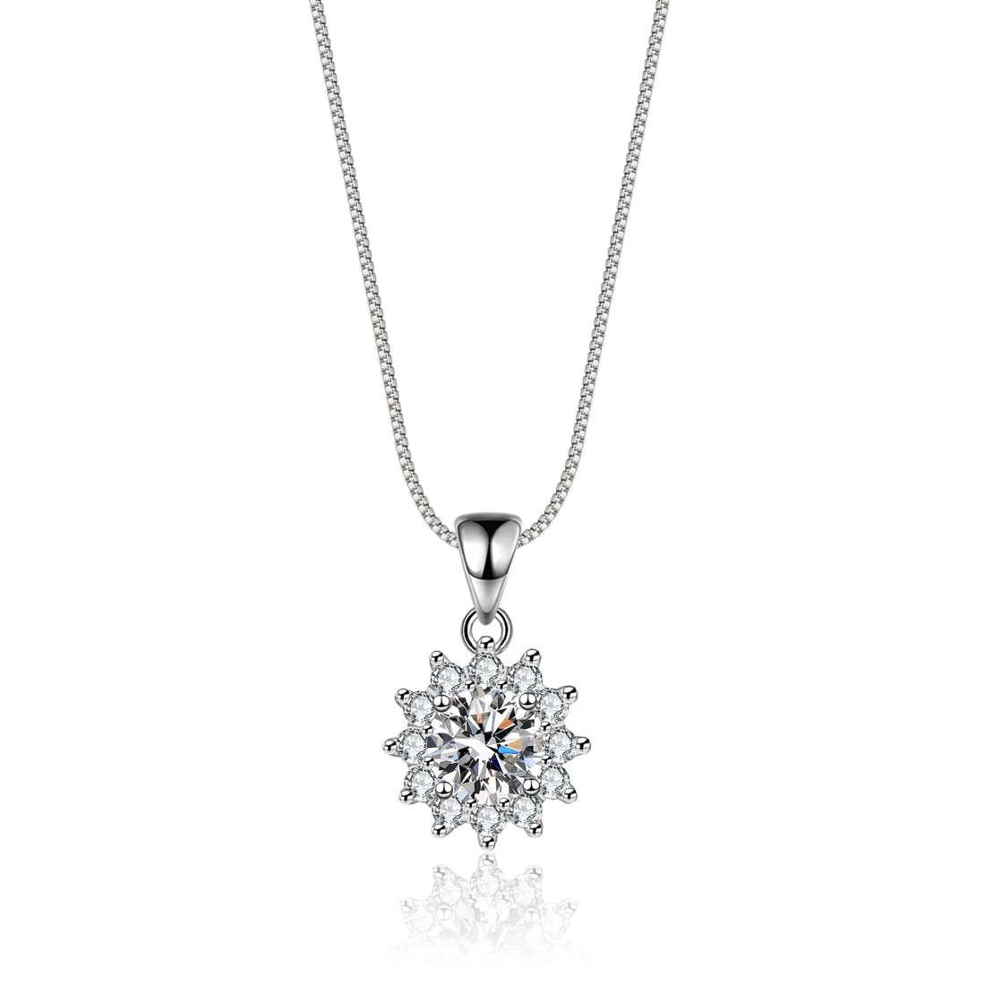 1 Carat Moissanite Pendant Necklace – 925 Sterling Silver with 18K Gold Plating, Dainty Diamond Jewelry for Women