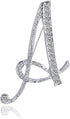 Rhinestone Initial Letter Brooch Pins – Silvery A-Z Sparkling Accessories for Women