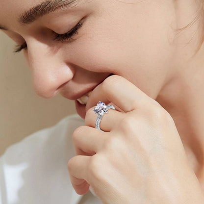 💍 Heart-Shaped Zircon Wedding Ring for Women – Elegant Alloy Engagement Jewelry