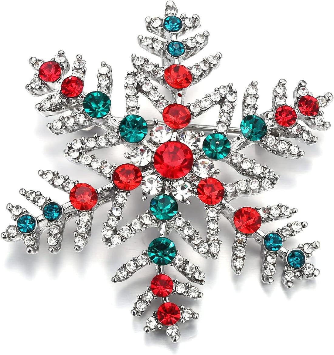 Women’s Austrian Crystal Art Deco Winter Snowflake Brooch Pin