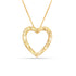 925 Sterling Silver 18K Gold-Plated Diamond-Cut Reversible Heart Necklace for Women and Teens – 25mm Pendant