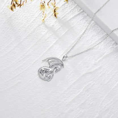 925 Sterling Silver Dragon Necklace – Cute Animal Jewelry Gift for Women &amp; Mothers