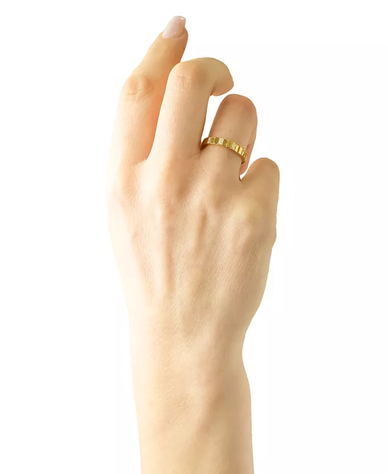 Diamond Textured Band Ring – 1/6 Ct. T.W., Gold Vermeil, Created for Macy’s