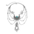 Women’s Arm Chain Feather Shape Bohemian Retro Leaf Tassel Faux Turquoise Arm Bracelet – Beach Party & Wedding Jewelry Accessory