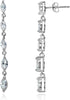 Sterling Silver Marquise-Cut Cubic Zirconia Long Dangle Drop Earrings – Elegant Statement Jewelry for Women