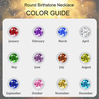 18K White Gold Plated September Birthstone Necklace – Women’s Round Blue Sapphire CZ Pendant in S925 Sterling Silver