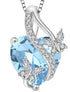 Infinite Heart Pendant Sterling Silver Butterfly Necklace – Women’s Birthstone Jewelry Gift with March Created Aquamarine