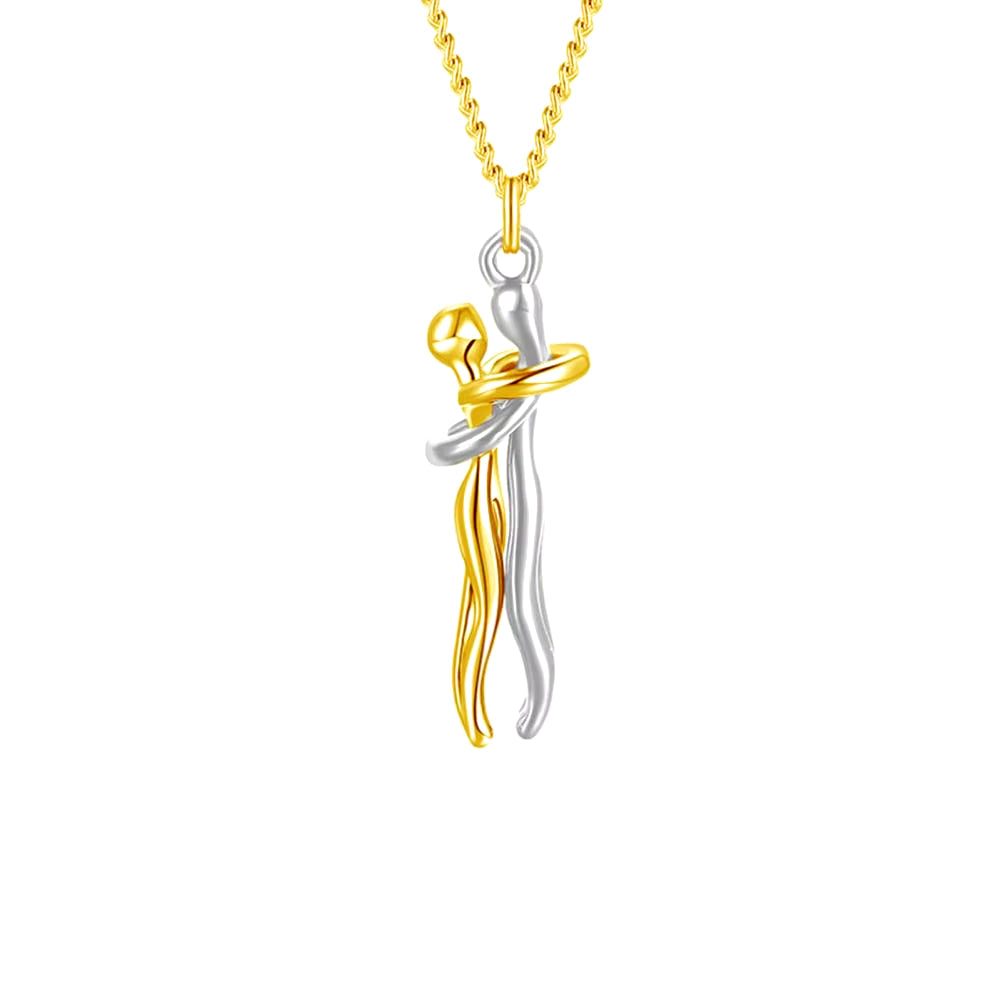 Embrace Forever Necklace – Adjustable Hugging Couple Pendant for Lovers, Romantic Gift for Him or Her