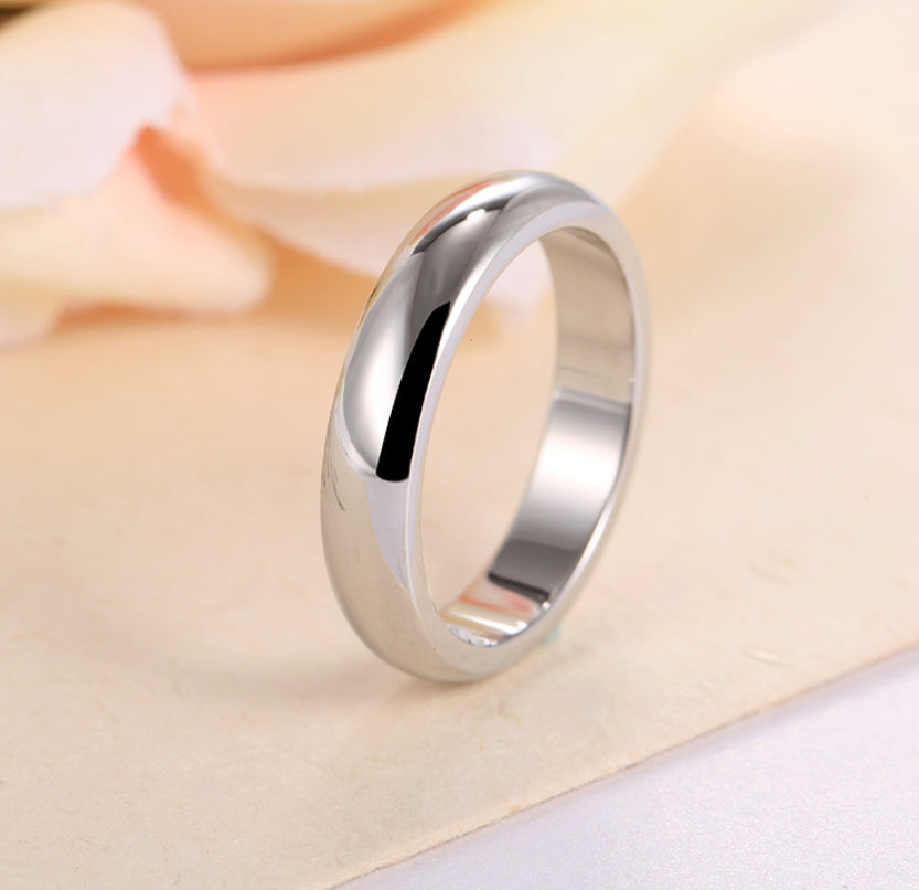 4MM Silver/Gold Plated Stainless Steel Wedding Band Ring – Unisex Sizes 3-13