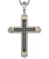 Men’s Diamond Cross Pendant Necklace – 1/4 Ct. T.W., Sterling Silver & 10K Gold