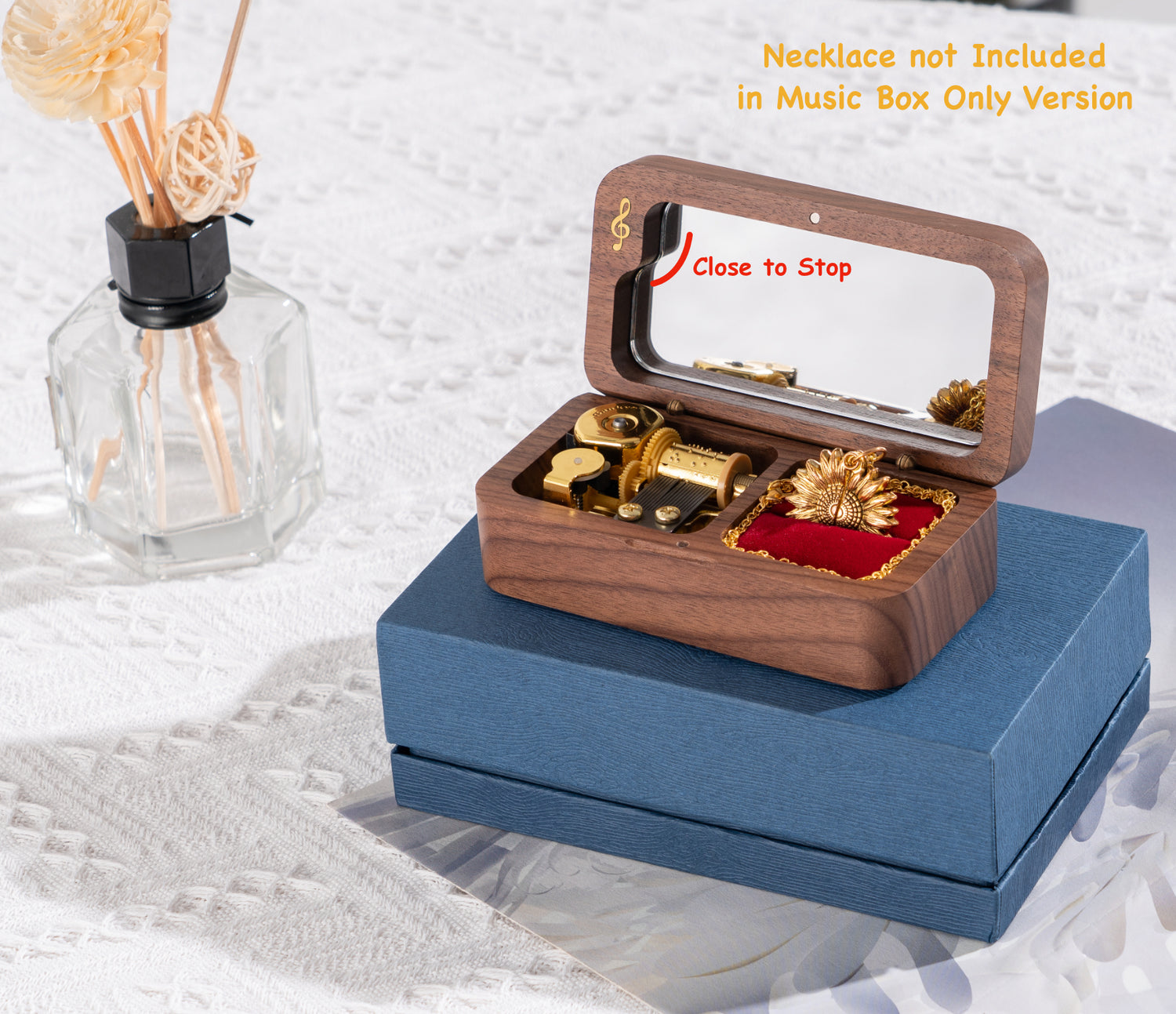 You Are My Sunshine Music Box – Walnut Wood Gift for Women, Moms, Daughters, Wives &amp; Sisters