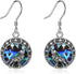 Sterling Silver Wolf Moon Star Dangle Earrings – Jewelry Gift for Women, Christmas & Special Occasions