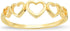 14K Yellow Gold Open Heart Ring for Women