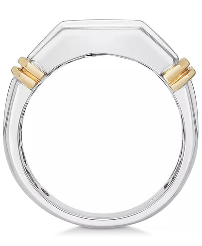 💎 Men’s 1 Ct. T.W. Diamond Ring in 10K White &amp; Yellow Gold – Bold Brilliance, Timeless Strength