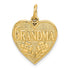 Real 14K Yellow Gold “GRANDMA” Heart Charm Pendant – Timeless Gift for Women, Men & Teens