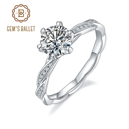 6.5mm 1.0Ct Pink, Blue, or Yellow Moissanite Ring – 925 Sterling Silver Wedding &amp; Engagement Ring for Women