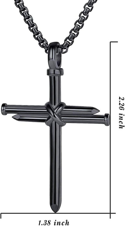 Men’s Nail Cross Necklace – Stainless Steel Christian Pendant Jewelry Gift