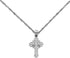 14K White Gold Cross Pendant Necklace with Singapore Chain – Religious Jewelry, 18mm x 15mm