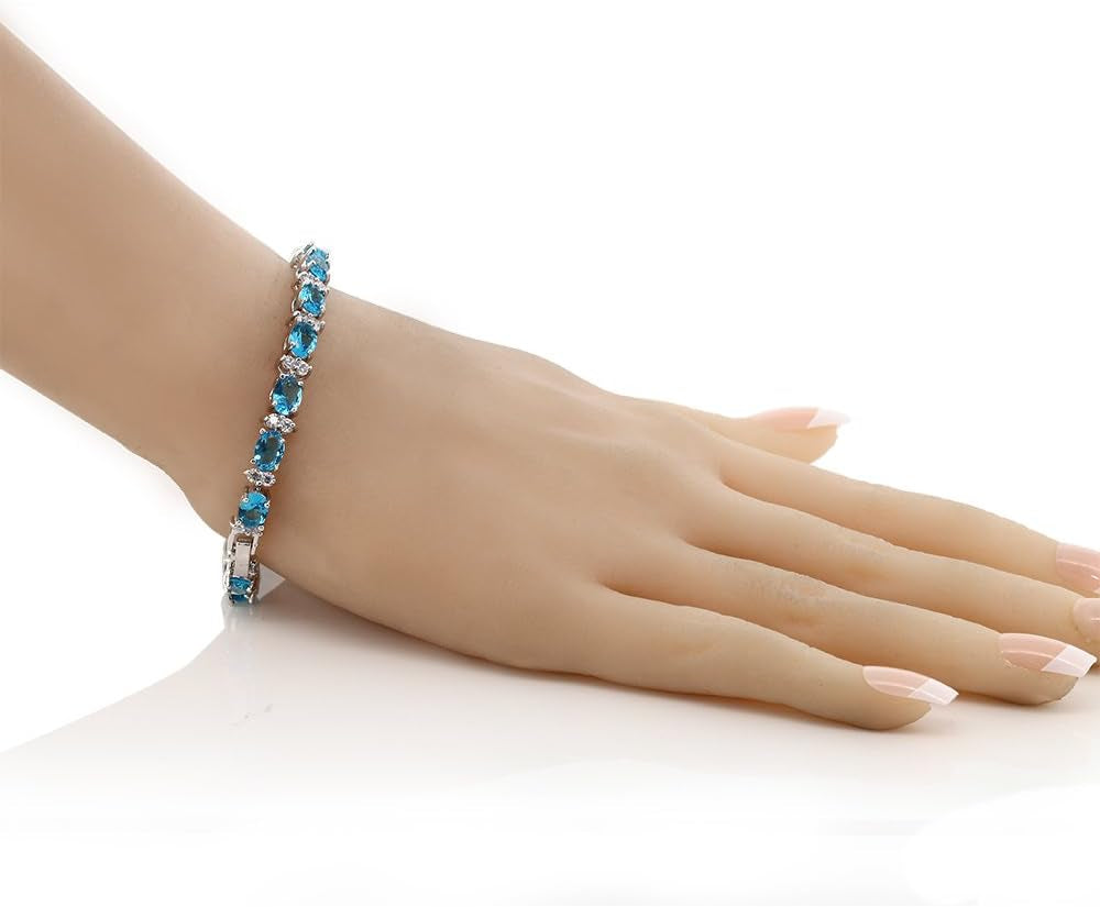20.00 Ct Oval &amp; Round Cubic Zirconia Tennis Bracelet – 7” for Women