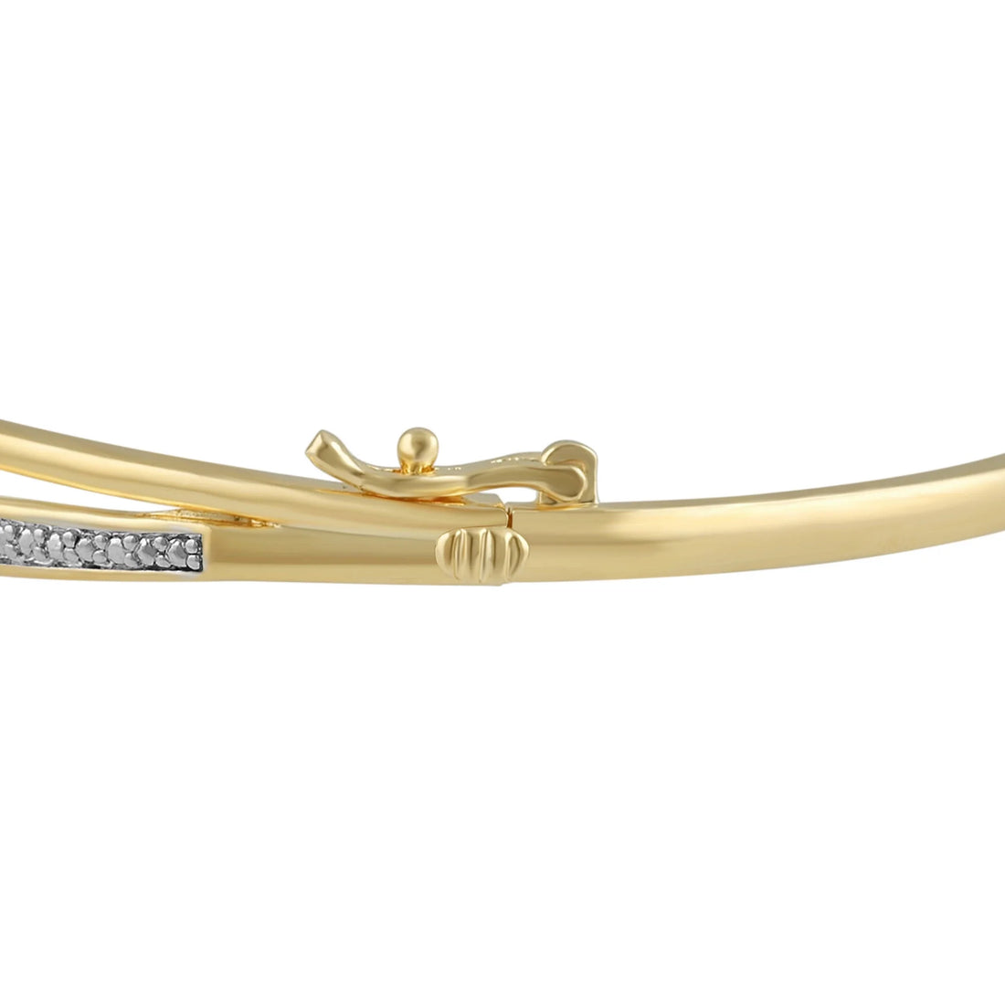 Diamond Accent Fashion Bangle – 14K Yellow Gold over Brass