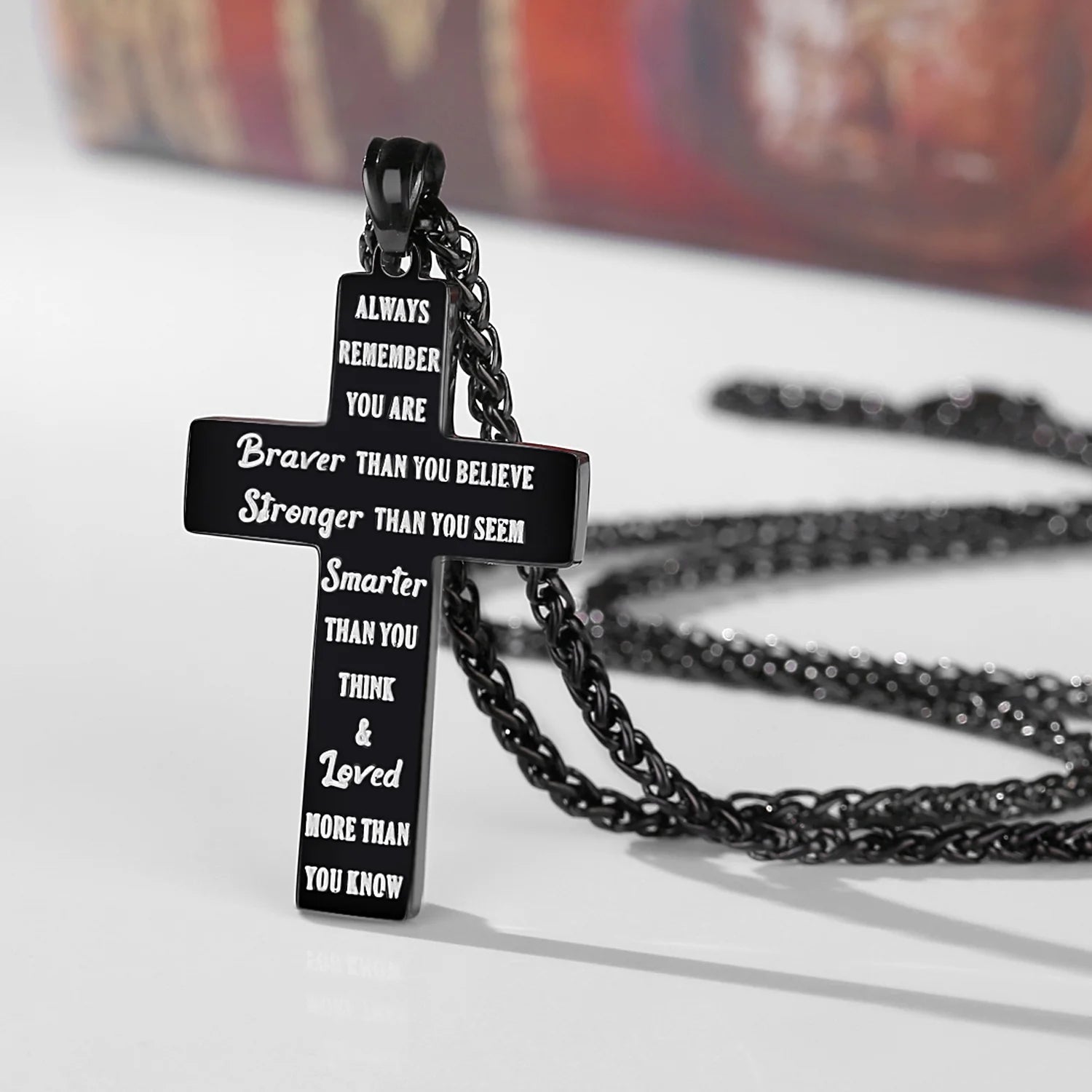 Cross Necklace for Teen Boys &amp; Men – Christian Pendant Chain Gift for 16-Year-Old Son, Boyfriend, Husband