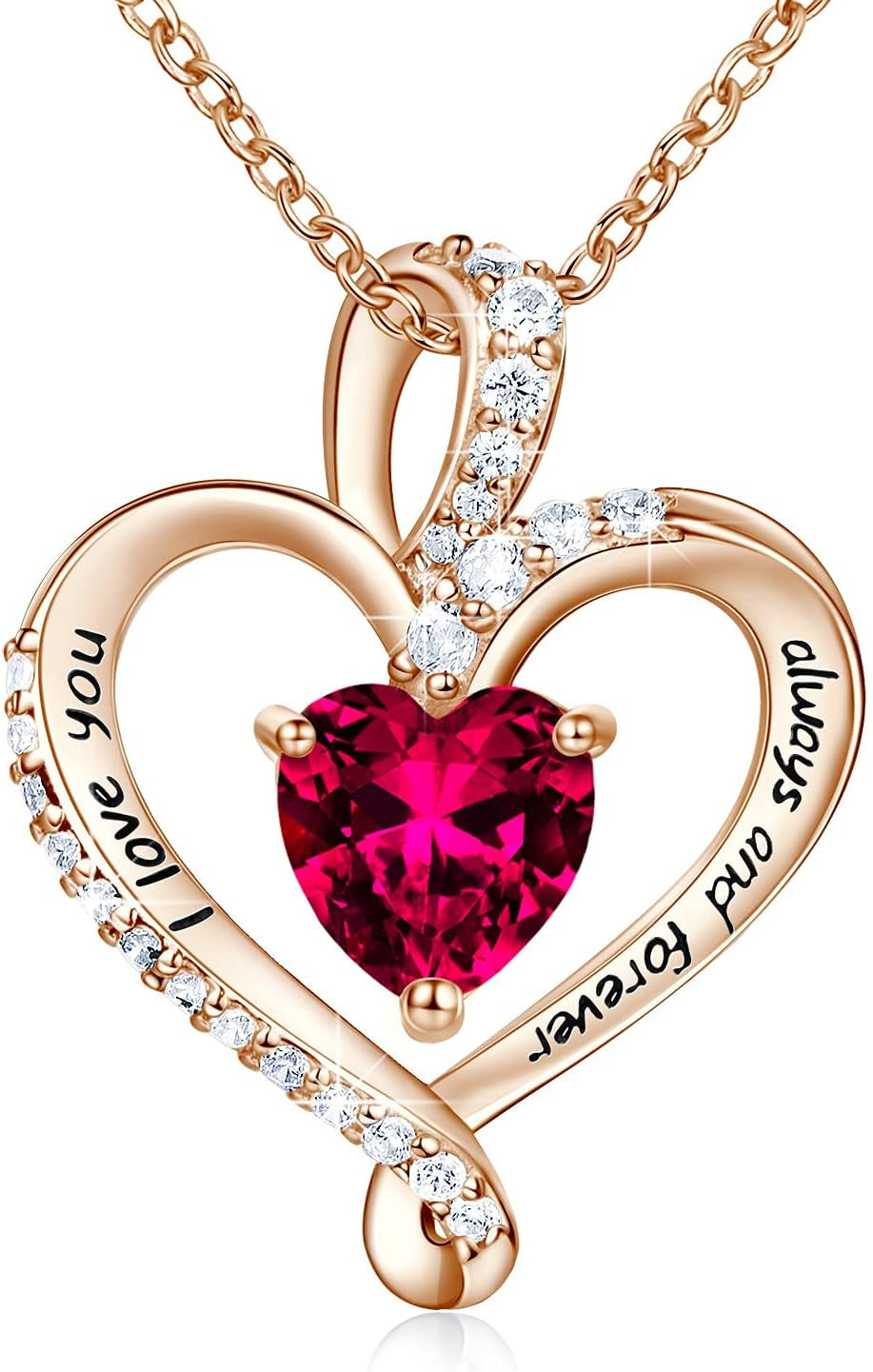 A timeless heart necklace with personalized birthstone sparkle—crafted for love and lasting memories.