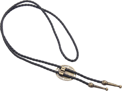 Western Leather Bolo Tie – Native American Style Adjustable Cowgirl Necklace