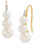 Cultured Freshwater Pearl & Diamond Accent Threader Earrings in 10K Yellow Gold (5-7mm)