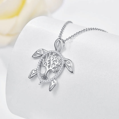 Turtle Necklace for Women – 925 Sterling Silver Jewelry Gift for Mom, Grandma, or Loved Ones