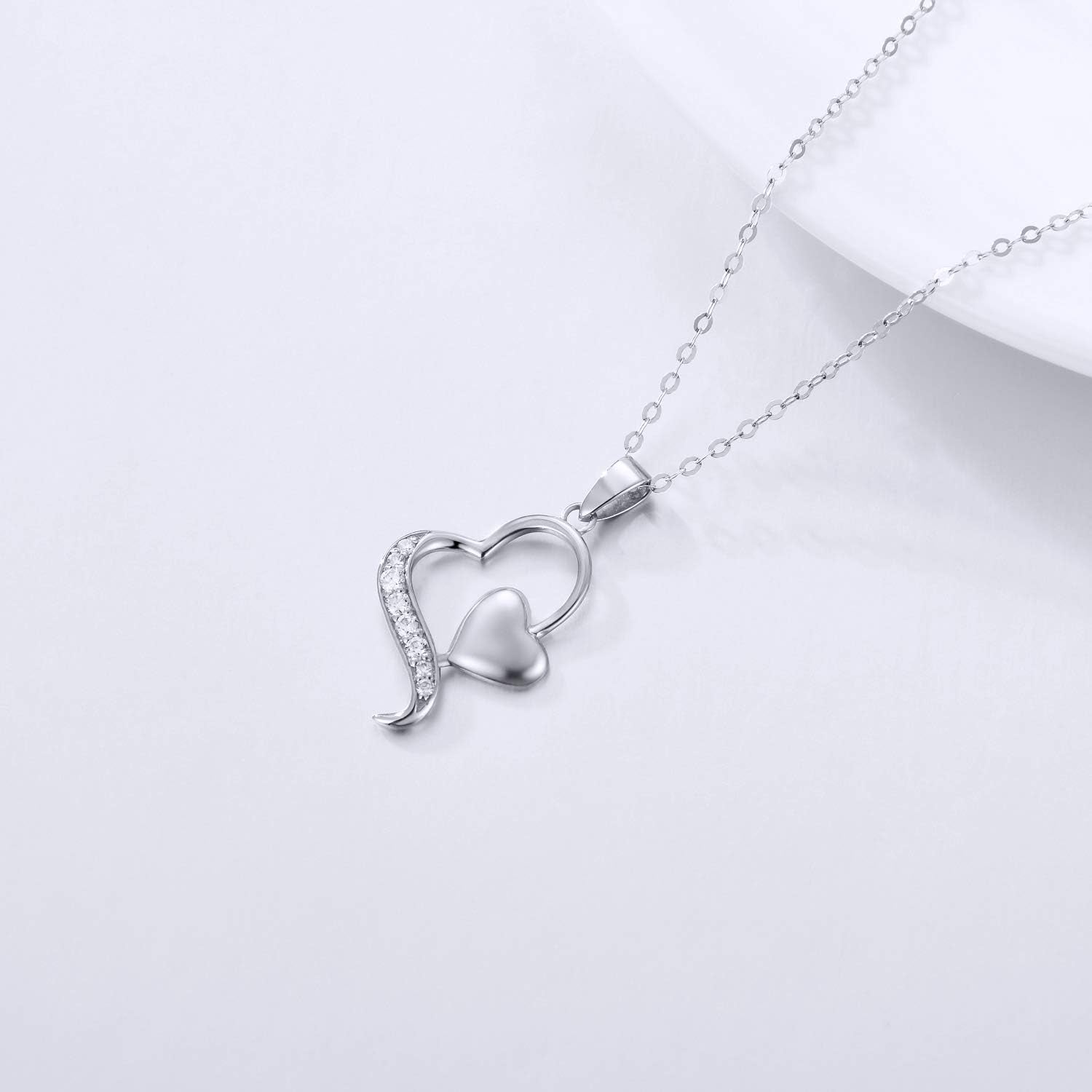 14K Gold Diamond Heart Pendant Necklace – 0.1 Ct Fine Jewelry for Women, Anniversary &amp; Love Gift, 16–18 Inch